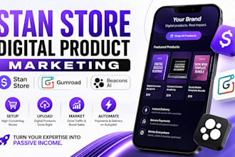stan store setup digital product marketing gumroad beacons ai