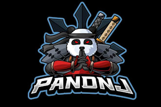 make wonderful new style panda ninja mascot logo design service for business