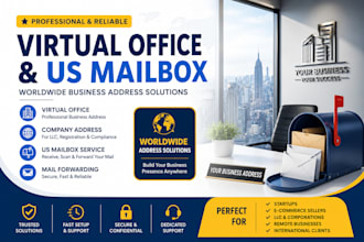 provide virtual office, company address worldwide, and US mailbox