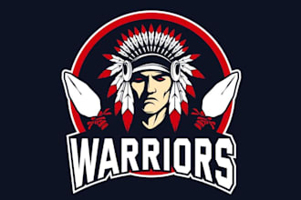 create wonderful make new style warriors inland tribes mascot logo design with 1