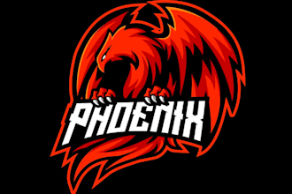design awesome style phoenix racing e sport mascot logo design with 1 day delive