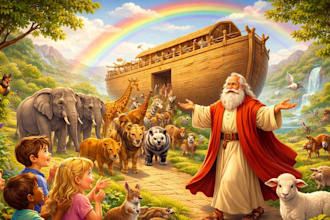 illustrate bible themed biblical children christian story for amazon kdp prints
