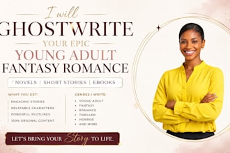 ghostwrite your young adult fiction, ya fantasy, or coming of age novel