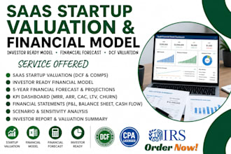 create investor ready saas startup valuation and financial model