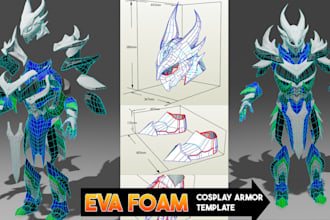 do eva foam object 3d mask 3d props pepakura template cosplay model for print