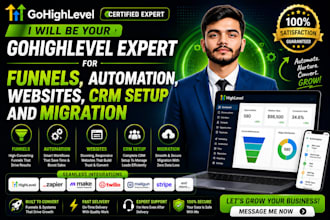 gohighlevel expert for funnels, automation, websites, CRM setup, and migration