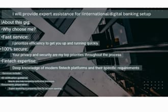 provide expert assistance for international digital banking