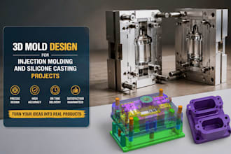 create 3d mold design for injection molding and silicone casting projects