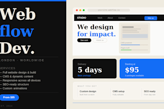 design and build a professional webflow website with cms and dynamic content