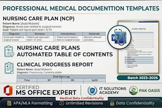 format your medical or nursing documents