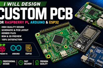 design custom pcb for raspberry pi, arduino, and esp32