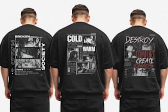 create custom streetwear, manga and anime t shirt design