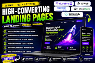 build and fix durable ai 10web weebly webwave godaddy wordpress landing page seo