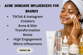source acne skincare influencers for your beauty brand promotion