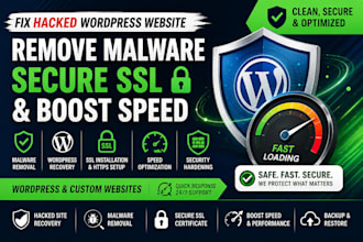 fix hacked wordpress, remove malware and boost website speed