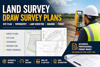 land survey draw survey plans site plan topography land surveyor grading permit