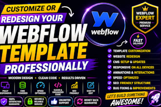 customize or redesign your webflow template professionally