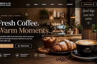 design wix coffee shop website cafe menu food website online food ordering site