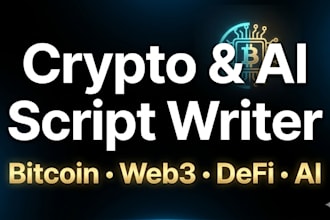 write engaging crypto and finance youtube video scripts