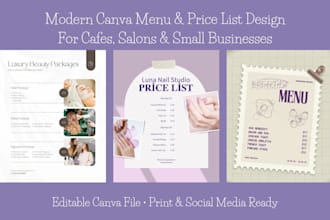 design a modern canva menu or price list