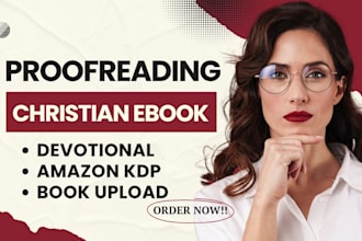 format daily devotional, christian ebook, kdp journal christian book proofread