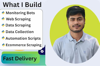 build a python web scraper, data scraper, and selenium automation script