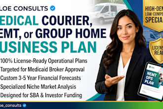 medical courier, home care, group home business plan