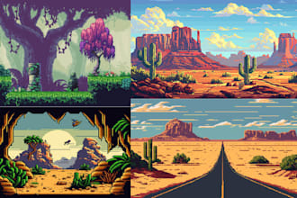 create pixel art background tileset parallax scene characters game asset tilemap