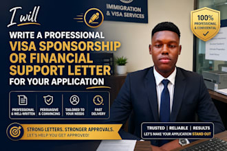 write professional visa sponsorship financial support letter for application