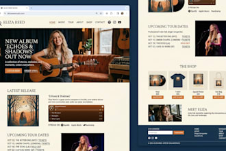 build squarespace music band and artist website with merch and podcast setup