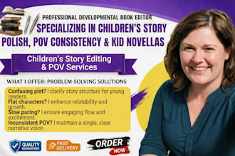 do children story polish, pov consistency, developmental editor for kid novellas