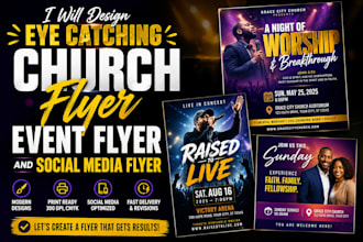 design eye catching social media flyer event church and business flyer