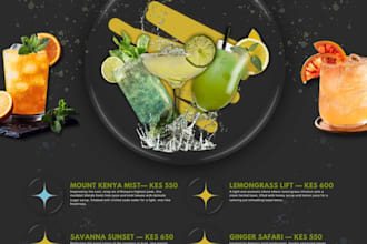 design restaurant menus and graphic posters