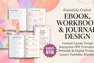 design journal cover design, ebook cover design, lead magnet cover design
