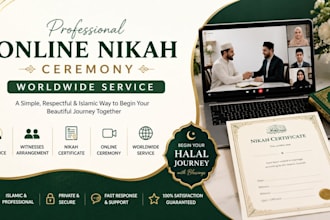arrange a professional online nikah ceremony worldwide