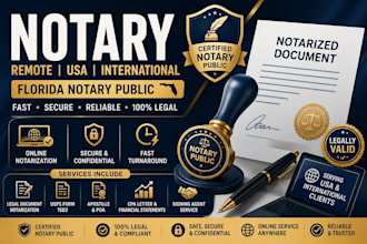 notarize documents remote USA and international florida notary public