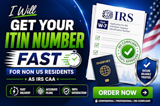 get your itin number fast for non US resident as irs caa