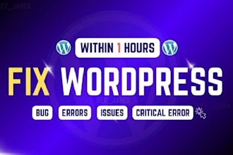 fix wordpress errors, bugs, issues and website problems