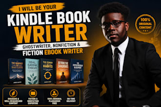 be your kindle book writer, ghostwriter, nonfiction and fiction ebook writer