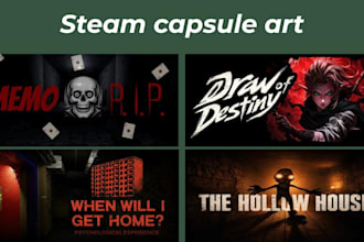 design steam capsule art, game key art, store assets and cover artwork