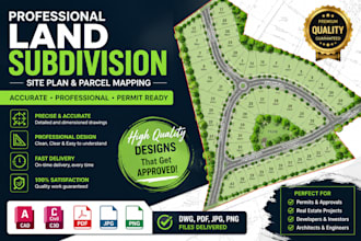 design land subdivision, site plan and parcel map in autocad civil 3d