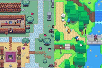 do pixel top down tileset  2d game assets for your game, tilemap