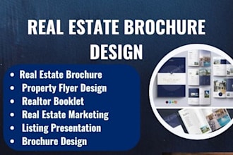 design modern real estate brochure, property flyer, realtor booklet PDF