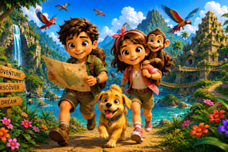 children story book illustration children story children story book illustration