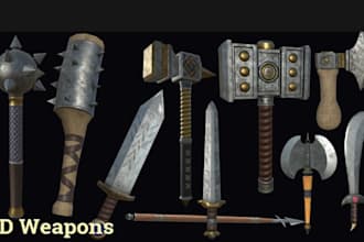 3d weapon props game assets video game 3d cosplay sword knives for game