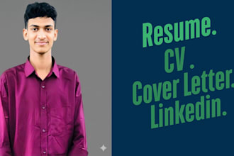 write, edit your CV, resume with ats, cover letter and optimize linkedin profile