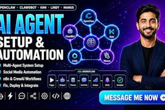 fix setup openclaw ai agent social media clawdbot integrate kimi lindy manus ai
