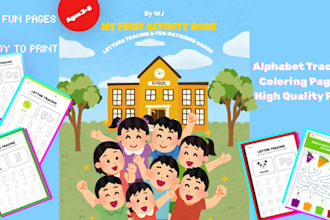 design a custom kids activity book and KDP interior