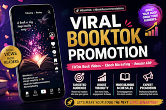 viral booktok promotion, tiktok booktok ads video amazon kindle ebook marketing