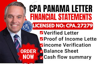 prepare cpa financial statement, opening a business bank panama proof of income